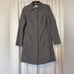 Worth Black and White Grid Trench Coat